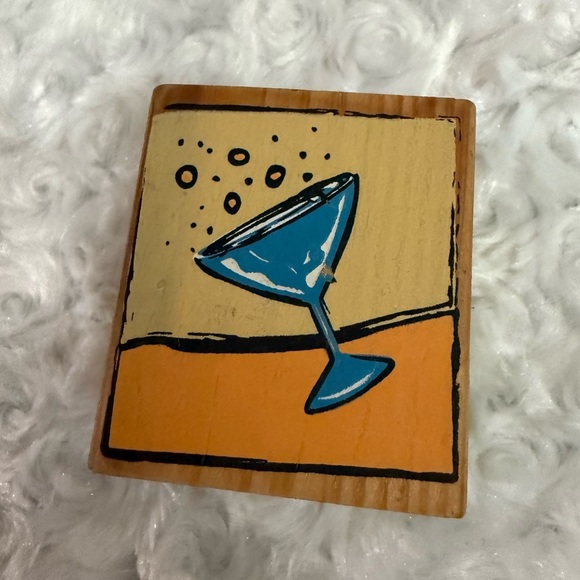 Blue Martini Glass Design stamper - Picture 2 of 3